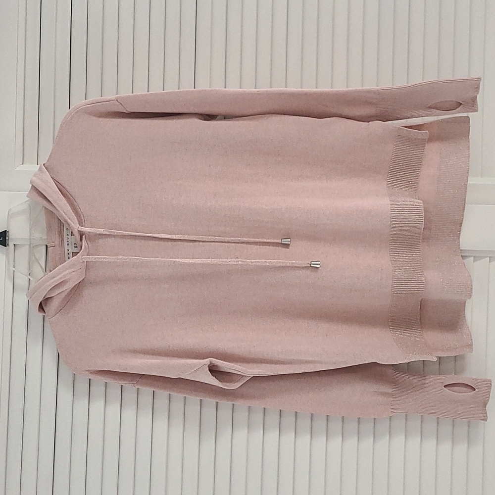 Max Studio Sweater Pullover with Hood. Size XS.  Pink